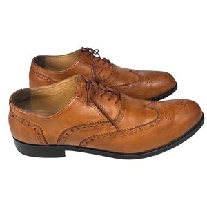 JM Weston Wingtip Oxford Tan Leather Brogue Dress Shoes FRANCE Mens US 13 / 14